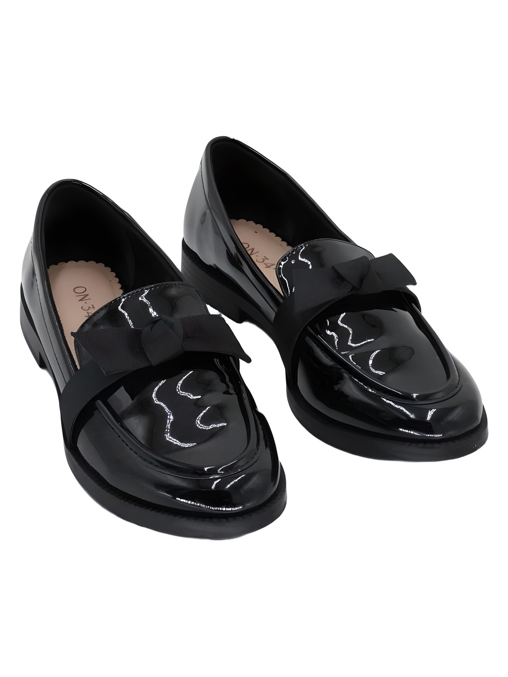 On 34th Kasandra Bow Loafer Flat Black Patent Size 6.5M